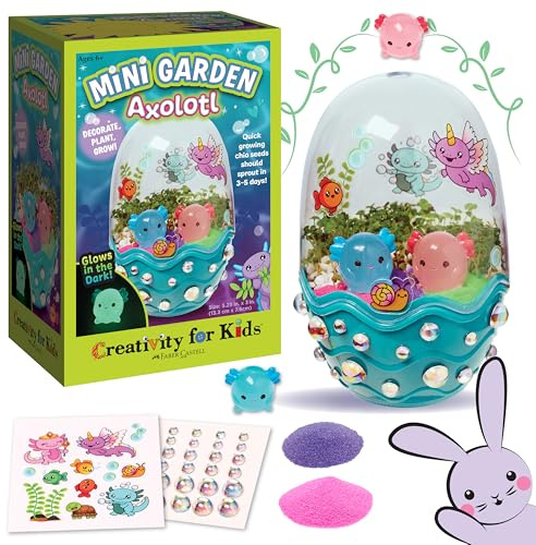 Creativity for Kids Mini Garden: Axolotl Terrarium - STEM Science Kit for Kids, Axolotl Arts and Crafts for Kids, Kids Gifts | Spring Gifts & DIY Girls Toys (Ages 6+)