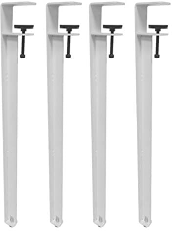SJKJNK F-Shape Table Clamp Legs,4x Adjustable Metal Table Legs,Iron Furniture Legs,for DIY Coffee Table Dining Desk Console No Drill Table Legs,Includes Protection Pad & Allen Key (40cm,White)
