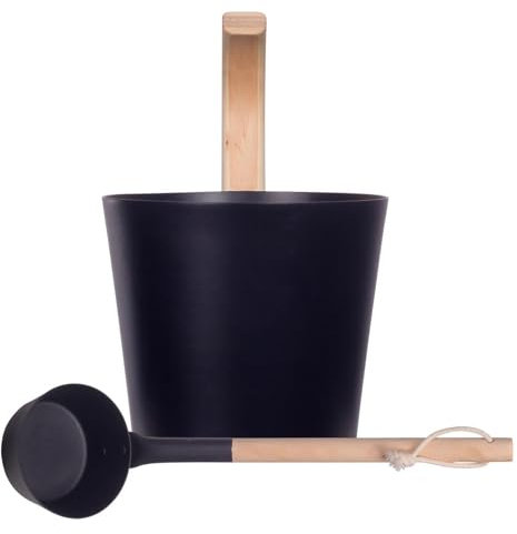 Juego De Cubos Para Sauna - Práctico Barril De Agua Para Sauna Seca De Aluminio De 7 Litros | Balde De Sauna Duradero Para Saunas Interiores, Ideal Para Baños, Hoteles, Centros De Spa Y Rituales De Bi