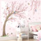 wondever Wandtattoo Groß Kirschbaum Baum Wandaufkleber Hängende Kirschblüte Blumen Rosa Wandsticker Wanddeko für Wohnzimmer Schlafzimmer Sofa Hintergrund