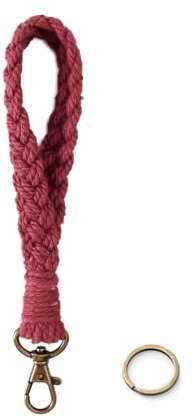 MORSUNBELA Schlüsselband, Schlüsselbänder Kurz Schlüsselband Schlüsselanhänger Damen, Lanyard Schlüsselkette für Arbeitsausweise Türschlüssel (Rot)