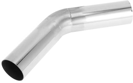 Motoforti 45 Grad Bogen Auspuffrohr 1 Stück DIY T316 Edelstahl | Silberton, Außendurchmesser 51mm/2, DIY Auspuffsystem, 45 Grad Mandrel Bogen, Schneiden & Schweißen