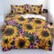 Sunflower Single Duvet Cover Set Leopard Print Bedding with Zipper Closure, Ultrasoft Premium Microfiber Quilt Cover, Easycare Bedding Set with 2 Pillowcases 50x75cm