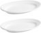 Acan Tradineur - Pack de 2 fuentes ovaladas, modelo Elba, vidrio opal, bandejas para servir, extra resistentes, vajilla de cocina, aptas para lavavajillas y microondas (Blanco - 30 x 22,6 cm)
