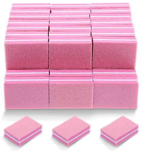 Qianyu 50 Pack Mini Nail Buffer Blocks 100/180 Grit Nail Sanding Block Professional Sponge Buffing Sanding Block File for Natural Gel Acrylic Nails Manicure Tools Set Salon Home Use
