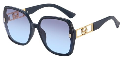 Huvqianu Vintage-Sonnenbrille, Retro-Sonnenbrille, polarisiert, quadratischer Rahmen, UV400-Schutz, Gläser, Mode, Outdoor-Sportaktivitäten, ganztägigen Komfort, Urlaub, Party, Konzert