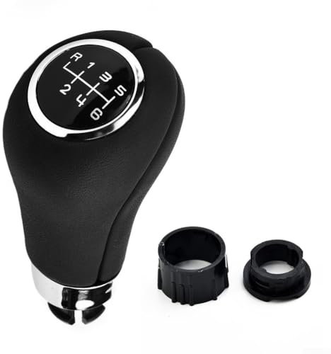 JGmotorfi Pomo de palanca de cambios manual de 6 velocidades para Mercedes W203 W204 W212 GLK X204 elegante cuero y acabado cromado