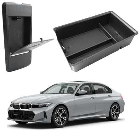 [2 Stück] CDEFG Kompatibel mit BMW 3er G20 G21 2019-2023 2024 / 4er G22 / i3 G28 i4 G26 2023 Facelift Mittelkonsole Organizer Versteckte Aufbewahrungsbox Aufbewahrung Auto Center Console Zubehör