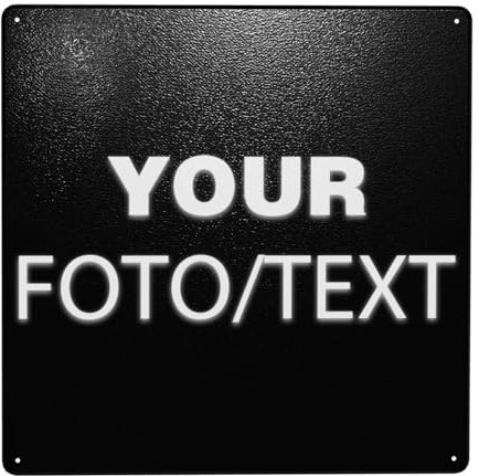 Schilder selbst gestalten individuelles Schild personalisiert mit FotoText und Logo wetterfest für Parken Wegweiser Hotel Schule Firmen Garage (30 * 30cm Eisen)