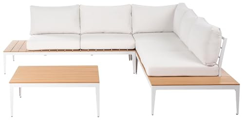 Beliani Modern Garden Outdoor Conservatory Furniture Set Cushions Off-White Positano