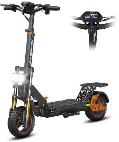 Ruitoo M5 Pro Trottinette Électrique, Autonomie Max 70-80KM, Batterie 48V 20.8Ah, Pneus Tout-Terrain 10 Pouces, 3 Mode de Vitesse, Affichage Intelligent, Facile à Plier