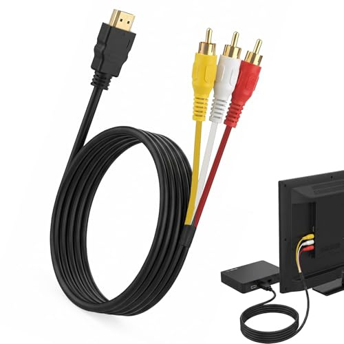 Cloxtralon auf HDMI Adapter, Adapter Cinch auf HDMI Kabel 1,5 Meter, Kompatibel mit TV, Projektor, DVD, AV Geräte, Einweg zu HDMI Verbindung, Kein Konverter, Keine Signalumwandlung
