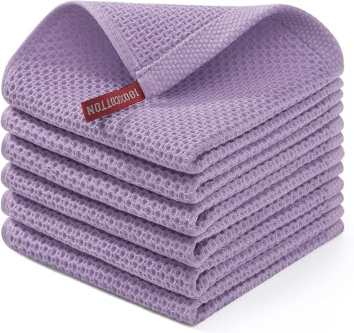 BW&HM Baumwolltücher Spültücher Baumwolle spültuch Baumwolle waschbar für Haushalt Küche Geschirr 6er Set 30x30 cm Lavendel