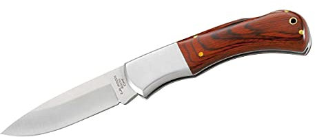 Herbertz Taschenmesser, rostfrei, Heftlänge 10 cm, Pakkaholz, Edelstahl, scharfes Klappmesser & Outdoor-messer für Camping, Wandern oder Jagd