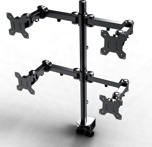 Allcam MDM14A Quad Monitor Arm Stand w/Desk Mount Clamp & Grommet, Heavy-duty for 19-30 LCD up to 10Kg