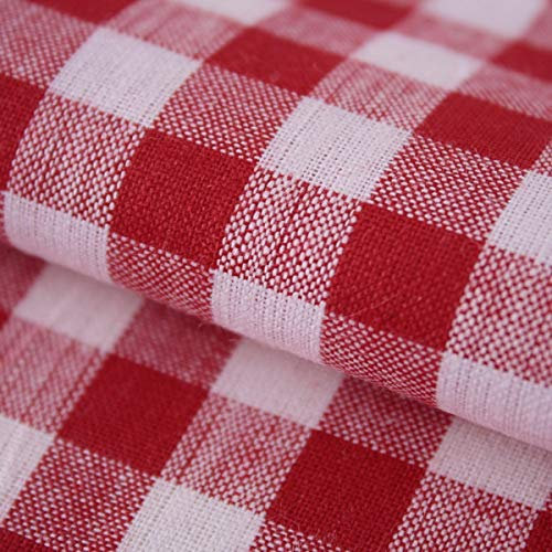 Stoff Meterware Karo 1x1 cm Baumwolle - Baumwollstoff, Züchen, Gingham, Bauernkaro, Kariert, Karomuster, Landhaus, Deko, Nähen, Basteln (Rot)