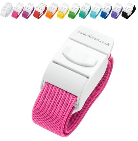 ROLSELEY Quality Medical Tourniquet with Quick Release Buckle and Latex Free Polyester Elastic Band for NHS Nurse, Midwife, A&E, Paramedic, Phlebotomist, Medical Student and Doctor (Pink)