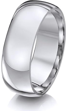Theia Ring Titan Court Shape - hochglanzpolierter 8mm - Größe 69 (22.0)