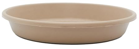The HC Companies Flower Pot Saucers - Plastic Plant Saucer for Outdoors & Indoors - Traditional Design Plant Pot Trays for Water Drainage - Durable & Stylish Round Plant Tray (8-inch Sandstone)