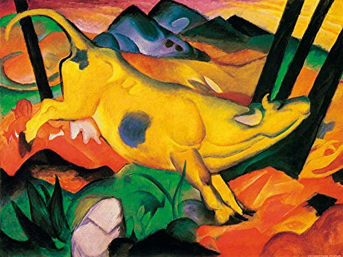 1art1 Franz Marc Poster Die Gelbe Kuh, 1911 Kunstdruck Bild 80x60 cm