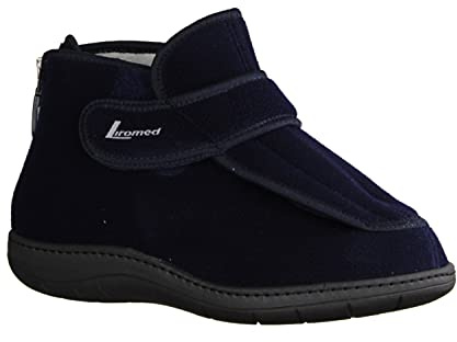 LIROMED Herren Hausschuhe 478-20Z2 Marine (blau) - VERBANDSCHUHE, Blau blau 227355