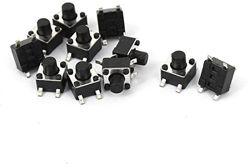 sourcing map 10 stück Surface Mounted Devices SMT Momentan Mini Taktile Druckschalter 4.5x4.5x5.5mm DE de