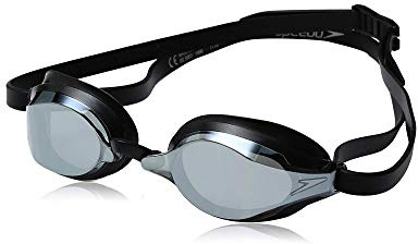 Speedo Speed Socket 2.0 Mirrored Swim Goggles, Black/Silver, One Size