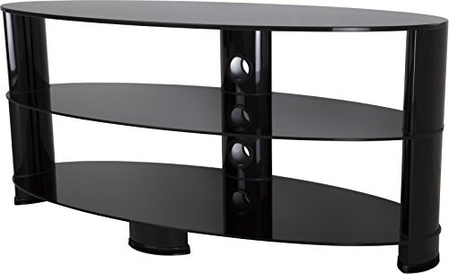 AVF 39063 Oval Glass TV Stand for TVs up to 55 - Black