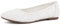 Greatonu Women Office Work Shoes Cut Out Slip On Lace Floral Closed Toe Ballet Ballerina Dolly Flats White with Lining Size 7 UK