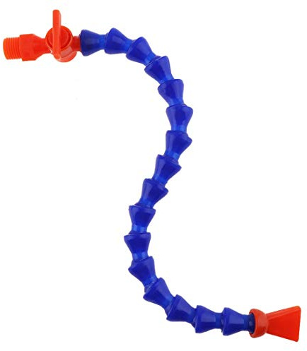ChgImposs 1/4 Thread Flexible Water Oil Coolant Pipe Hose, Flat Nozzle Adjustable Plastic Cooling Tube with Switch for CNC Machine/Milling/Lathe/Hydraulic Machinery/Water Cooling System