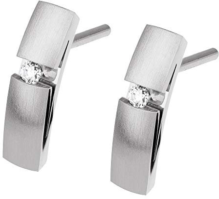 Ernstes Design Ohrringe Ohrstecker E486 Edelstahl mit Brillant 0.032 ct. tw/si