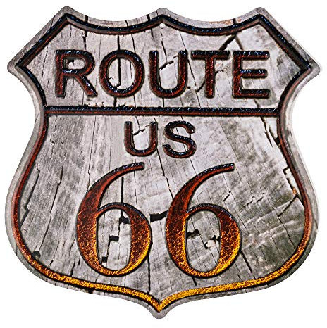 dojune Cartello in metallo con scritta Route 66 Mother Road Wood Highway Shield Wholesale