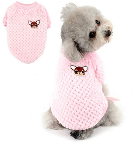 SELMAI Pulls pour Petits Chiens de Taille Moyenne Pull Doux et Moelleux pour Chiot Chihuahua Manteau Teckel Vêtements en Peluche Chats Animaux de Compagnie Coupe-Vent par Temps Froid Hiver Rose S