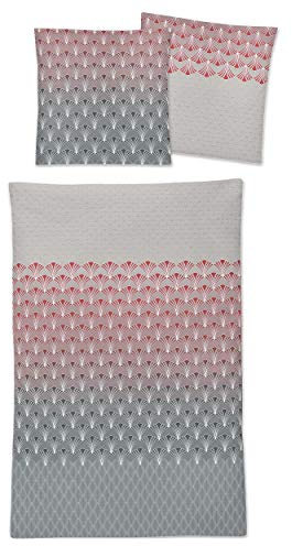 Irisette Mako-Satin Bettwäsche Set Bettwäsche 2 teilig Bettbezug 155 x 220 cm Kopfkissenbezug 80 x 80 cm EOS 8293-60 rot