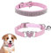 Lot de 2 colliers pour chien et chat - En cuir scintillant - Collier réglable en velours doux avec strass - Pour petits chiens et chats - Décoration de chien (rose)