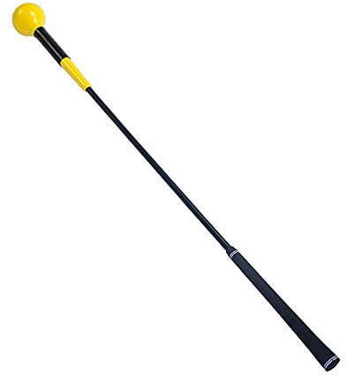 JARAGAR Golf Swing Trainer, Power Flex Golf Swing Training Aid for Improved Tempo Rhythm Balance and Strength, 48 Inches Yellow Golf Training Aids Warm-Up Stick Indoor Practice Accessories