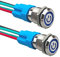 Aiqeer 2 Pezzi 12 mm Interruttore a Pulsante Autobloccante, 12V / 24V 3A Interruttore di Accensione per Auto, Interruttore a Pulsante in Metallo con Presa Precablata (LED Blu)
