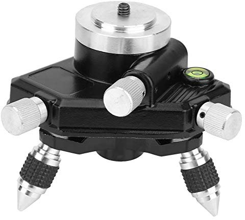 AT2 Bracket Laser Level Adapter - 360° Rotating Manually Micro Adjust Base for Line Laser Level Tripod Stand Connector, Full Alloy with Standard 1/4 Threaded Mount