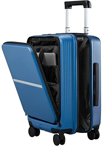 Hanke Carry On Gepäck Airline Approved with Spinner Wheels, Upright 20 PC Hard Case Koffer mit Front Laptop Tasche TSA Lock, Rolling Gepäck für Geschäftsreisen und Reise