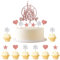 Kawailay 31 Stück Glitter Frozen Tortendeko Schloss Happy Birthday Kuchendeckel Snow Queen Cake Toppers mit Schneeflocken Herz Stern für Kinder Mädchen Geburtstag Weihnachten Party Roségold