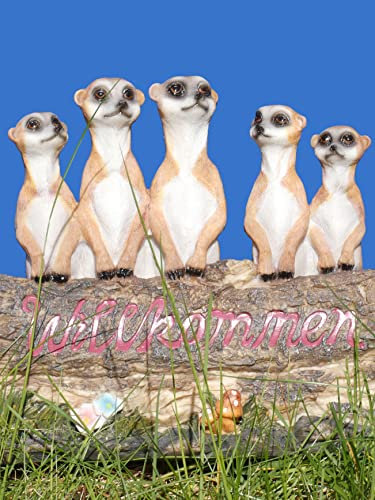 POMMERNTRAUM ® | Erdmännchen Türschild Willkommensschild Hauseingangsschild Gartendekoration WILLKOMMEN Familie Erdmann