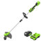 Greenworks Débroussailleuse sans balais 24 V 33 cm (Gen 2), Batterie USB 4,0 Ah et Chargeur Inclus