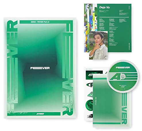ATEEZ - [ZERO : FEVER Part.3] (A ver.) Out Box + Photo Booklet + DISC + Sticker + Post Card + Photo Card + 2 Pin Button Badges + 4 Extra Photo Cards