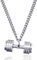 RUGGED steel - Herren Kette mit Hantel Anhänger Edelstahl massiv (silber) - stylische Halskette für Männer - stabiler 24/7 Schmuck -> wasserfest & schweissresistent - 60 65 75 cm - inkl. Schmuck-Box