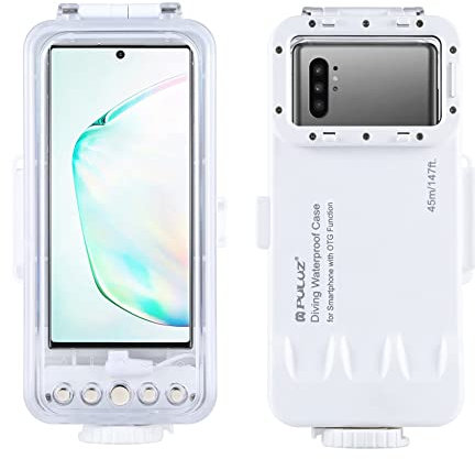 Camnoon 45M/147ft wasserdichte Handyhülle Smartphone Unterwassergehäuse mit Rotfilter Umhängeband Reinigungstuch Wasserdichten O-Ring für Android Smartphones Tauchen, Surfen, Schnorcheln
