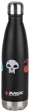 Konix Magic The Gathering Bouteille isotherme - Acier inoxydable - 500 ml - Motif 5 couleurs - Noir