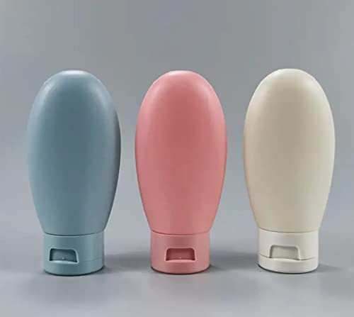 3 Pcs Silicone Leak Proof Travel Bottles 60 ML, Each Set Carry On Refillable Squeezable Containers For Shampoo, Lotion, Toiletries With Ziplock Bag