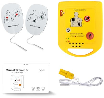 Mini AED trainer, AED Trainingsgerät Deutsch, XFT Erste Hilfe Lehrgerät für AED-Training, AED Trainingsgerät mit CPR-Lehrgerät Maschine für Defibrillator-Auszubildende-Anfänger (XFT-D0009)