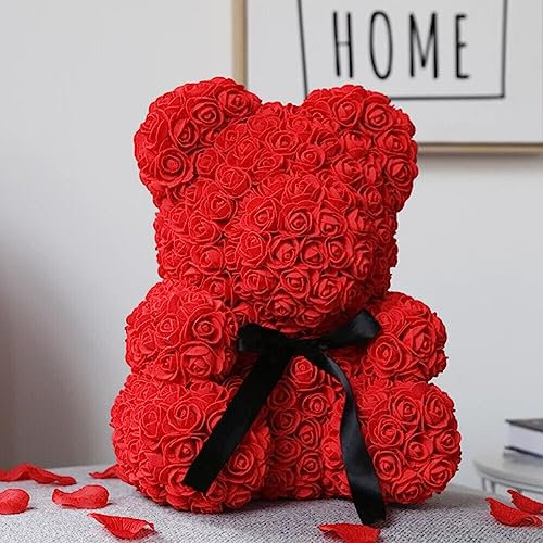 Mr. Gadget's Solutions Rose Bear Flower Teddy Birthday Valentine Lovers Gifts - 25 CM Rose Bear For the Loved Ones