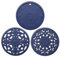 Tapis de dessous de plat en silicone, 3 maniques résistants à la chaleur, multi-usages antidérapants pour comptoirs de cuisine et table (bleu)